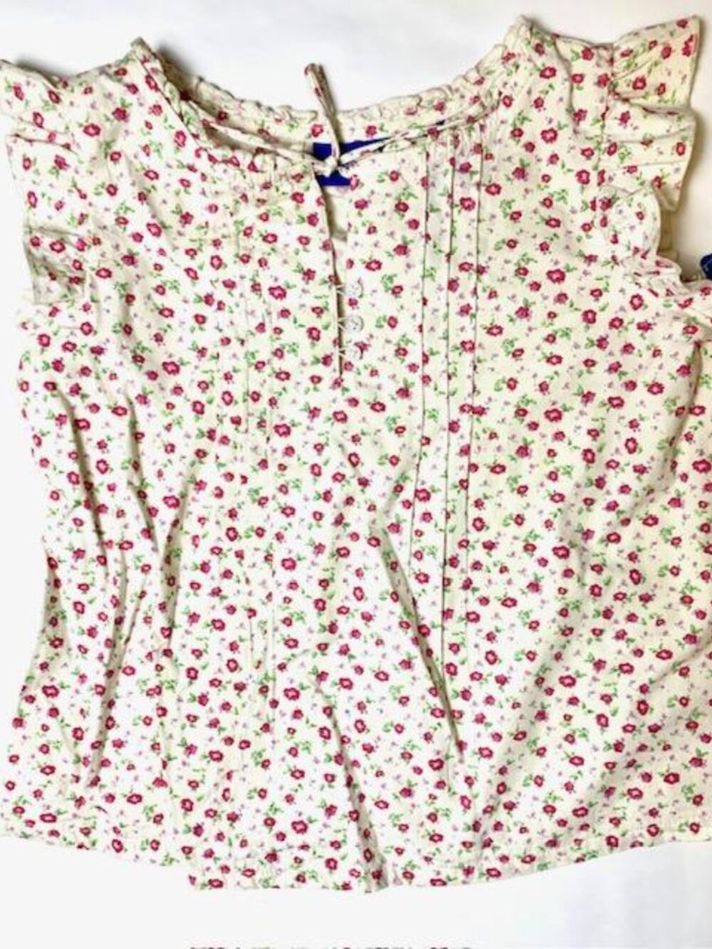 Vtg Y2K 2003 Genuine Kids from OshKosh Girls 4T Floral Ruffle Blouse Top NWT